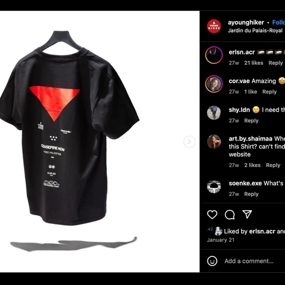 Acronym Free Palestine / Ceasefire Now (x A Young Hiker) Ltd. Edition T… - Picture 11 of 11